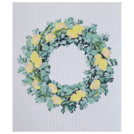 Yellow Tulip Floral Wreath